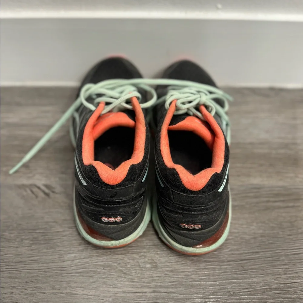 Asics Womens Shoes Dynamic Duomax GT 2000 Fluid Ride Black Aqua Orange